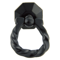 46mm Twisted Ring Pull with Back Plate, Matte Black