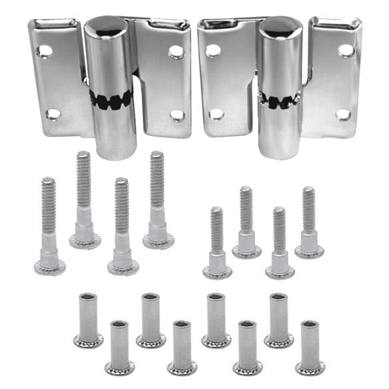 Left Hand In-Swing Surface Mount Hinge Set, Polished Chrome