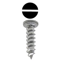 #10 x 5/8" Round Head One-Way Sheet Metal Screw, Slot Drive #10-24 Thread, Polished Chrome, Box of Hundred by Jacknob