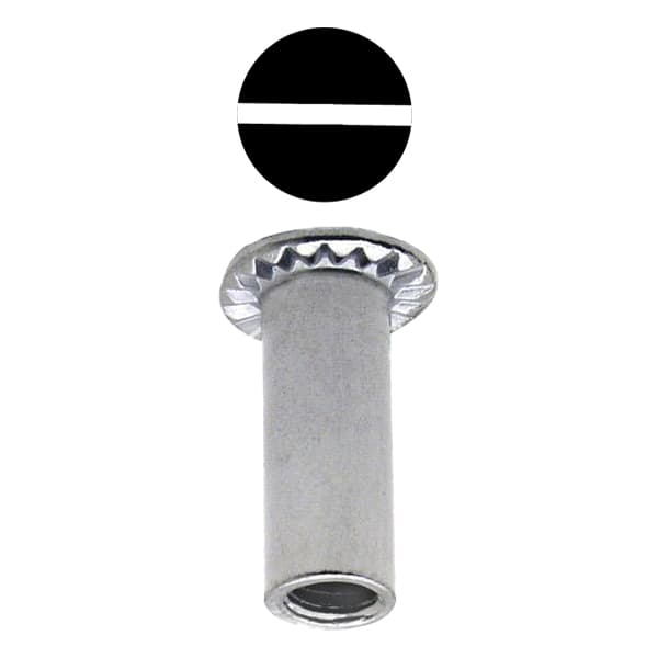 1/2" Truss Head One-Way Barrel Nuts, Slot Drive #10-24 Thread, Polished Chrome, Box of Hundred by Jacknob