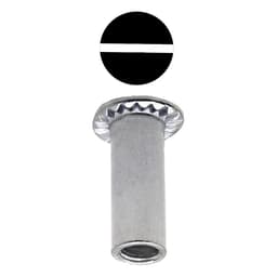 1/2" Truss Head One-Way Barrel Nuts, Slot Drive #10-24 Thread, Polished Chrome, Box of Hundred by Jacknob