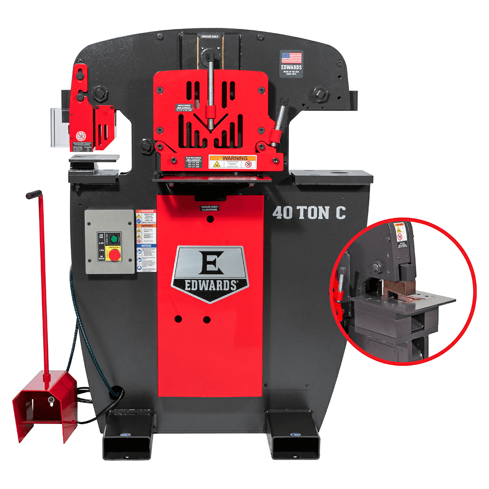 Edwards 40151012 2 HP 40 Ton C Ironworker with Coper Notcher, 1 Phase/115V