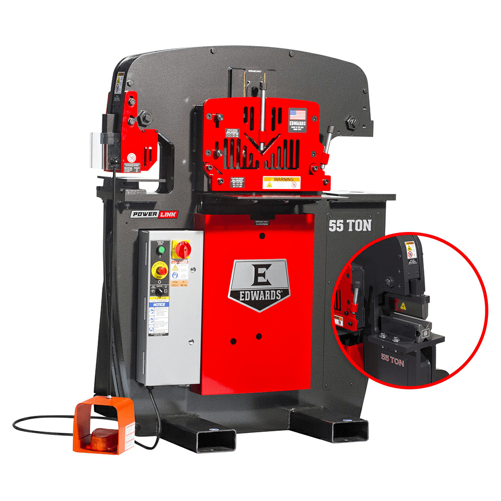 Edwards 55231022 55 Ton Ironworker with 10" Brake, 1 Phase/230V
