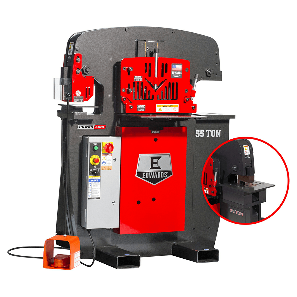 Edwards 55233012 55 Ton Ironworker with Coper Notcher, 3 Phase/230V
