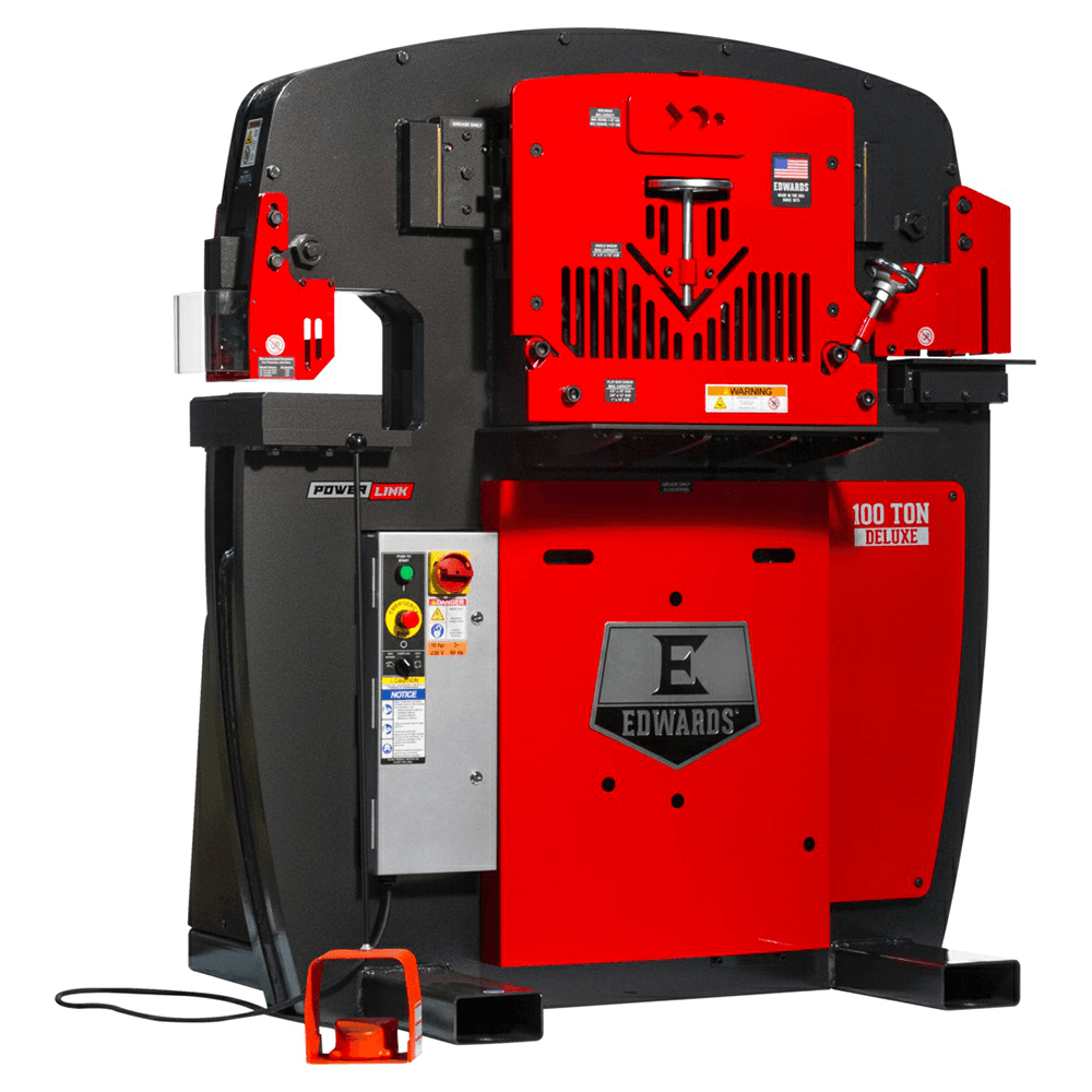 Edwards IW100DX-3P230-AC 7.5 HP 100 Ton Deluxe Ironworker with Powerlink, 3 Phase/230V