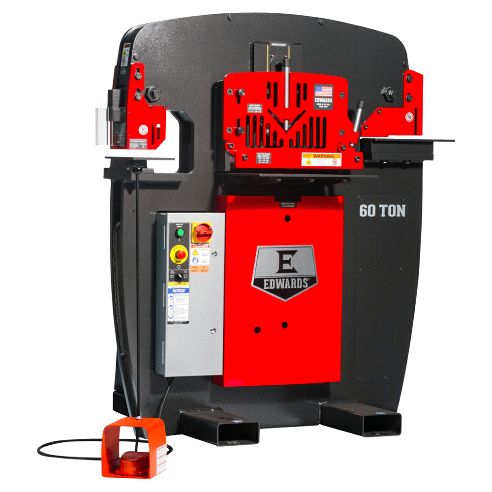 Edwards IW60-1P230 5 HP 60 Ton Ironworker, 1 Phase/230V