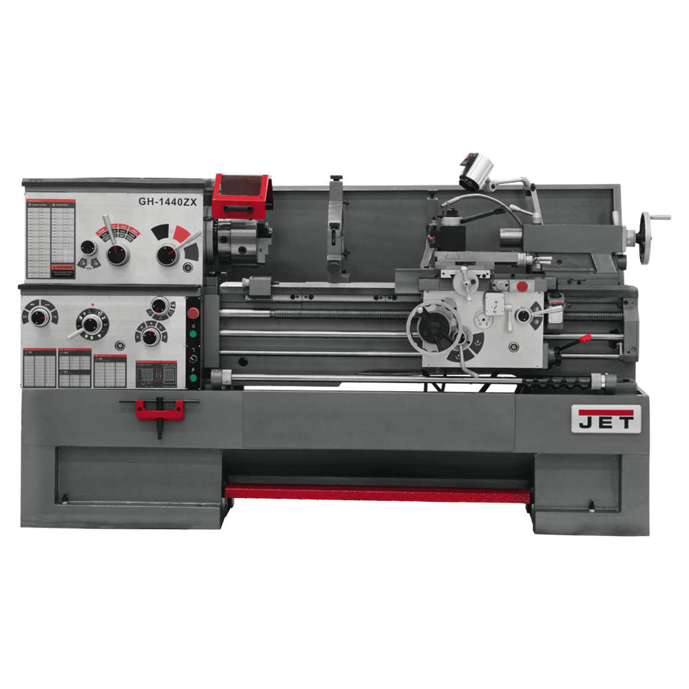 Jet Tools GH-1440ZX 3-1/8" Spindle Bore Geared Head Lathe, 3 Phase/230V/460V
