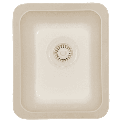 A-315 Acrylic Undermount Single Bowl Vanity Bar/Prep Sink, 14" x 17" x 6", Bisque