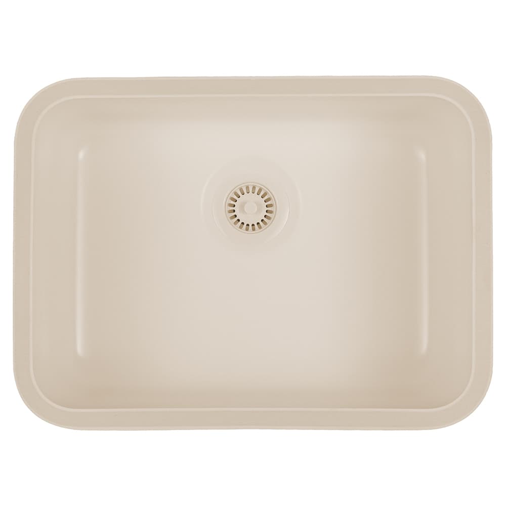 A-320 Acrylic Undermount Single Bowl Kitchen Sink, 24" x 17-1/2" x 9", Bisque