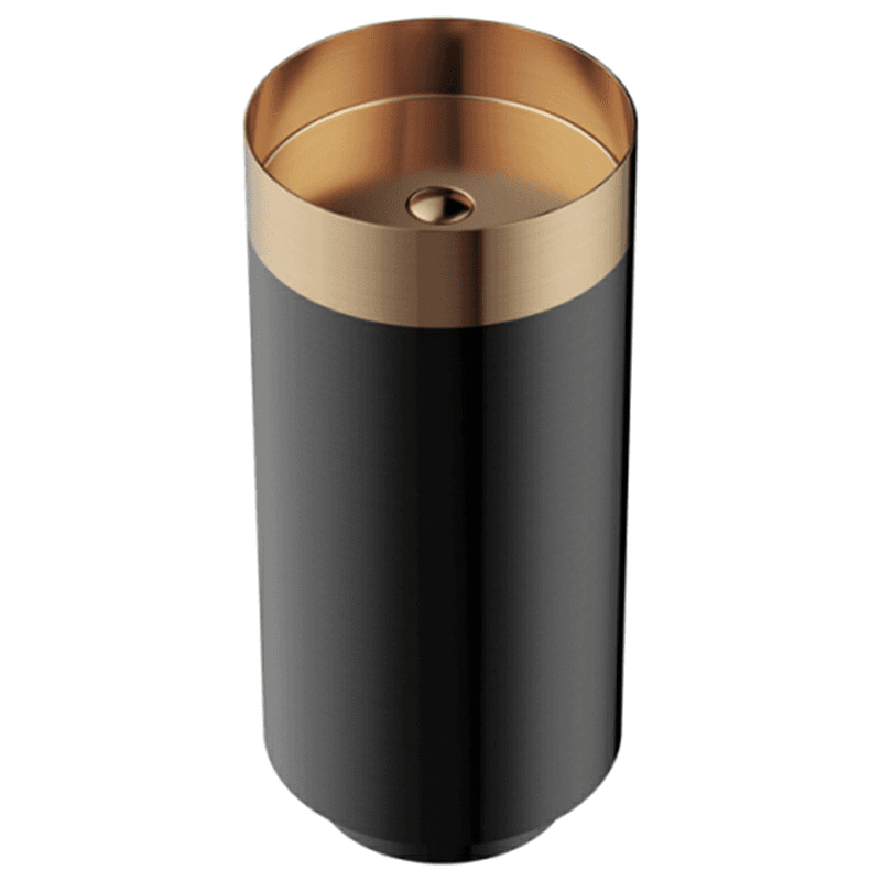 Cinox CCP200 Stainless Steel Free-Standing Round Pedestal Sink, 15" x 15" x 32-5/8", Brushed Copper/Gunmetal Gray