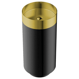 Cinox CCP200 Stainless Steel Free-Standing Round Pedestal Sink, 15" x 15" x 32-5/8", Gold/Gunmetal Gray