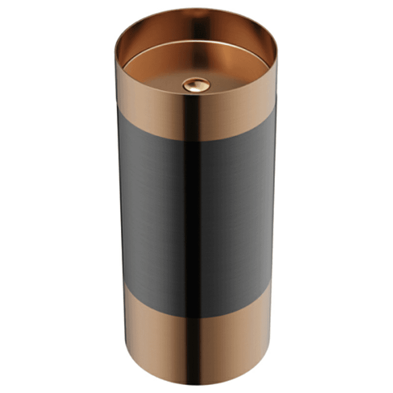 Cinox CCP300 Stainless Steel Free-Standing Round Pedestal Sink, 15" x 15" x 32-5/8", Brushed Copper/Gunmetal Gray