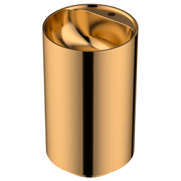 Cinox CCP400 Stainless Steel Free-Standing Sleek Round Pedestal Sink, 16-1/2" x 16-1/2" x 32-5/8", Brushed Copper