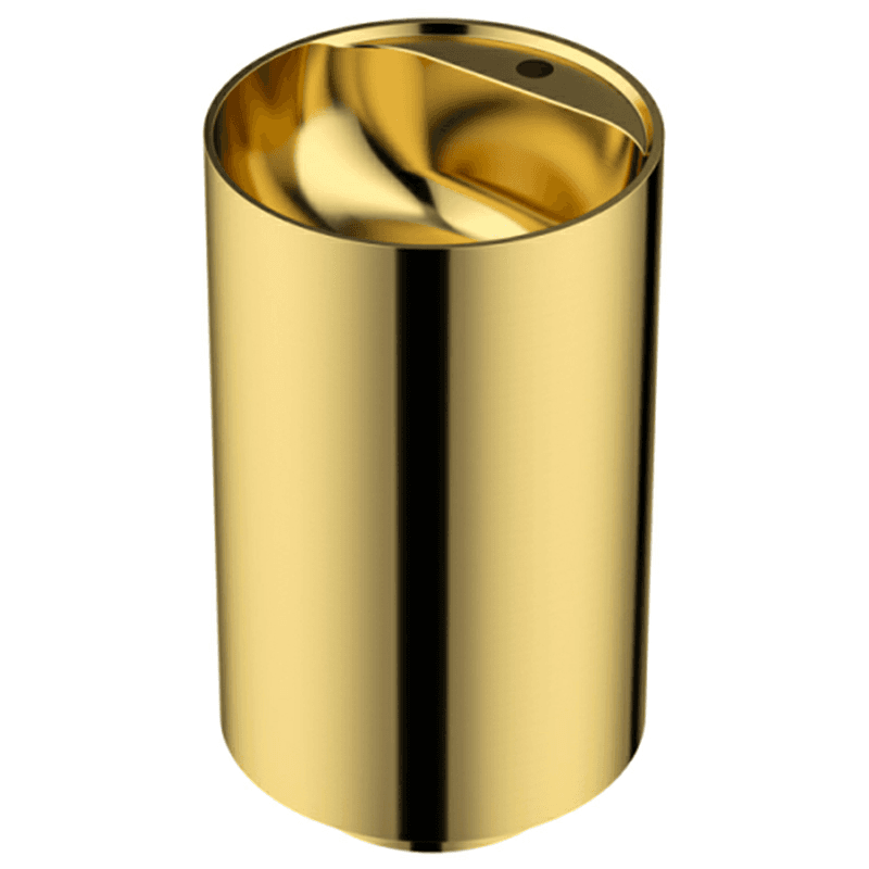 Cinox CCP400 Stainless Steel Free-Standing Sleek Round Pedestal Sink, 16-1/2" x 16-1/2" x 32-5/8", Gold