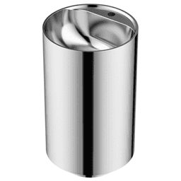 Cinox CCP400 Stainless Steel Free-Standing Sleek Round Pedestal Sink, 16-1/2" x 16-1/2" x 32-5/8", Stainless Steel