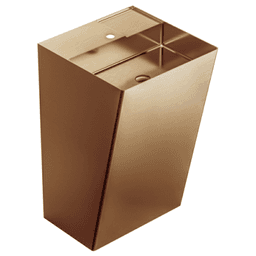 Cinox CCP500 Stainless Steel Free-Standing Rectangular Pedestal Sink, 19-5/8" x 16-1/2" x 32-5/8", Brushed Copper
