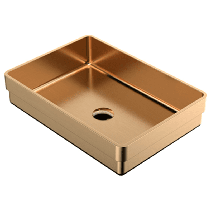 Cinox Stainless Steel Drop-In Rectangular Bathroom Sink, 20-1/16" x 14-1/8" x 4-3/4", Brushed Copper
