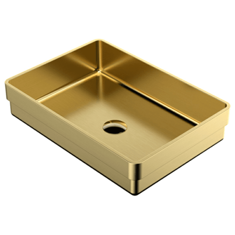 Cinox Stainless Steel Drop-In Rectangular Bathroom Sink, 20-1/16" x 14-1/8" x 4-3/4", Gold