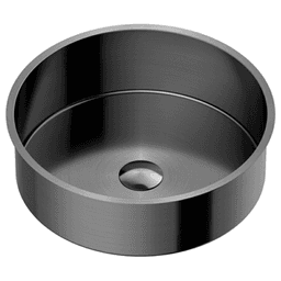 Cinox Stainless Steel Undermount Round Bathroom Sink, 15-3/4" x 15-3/4" x 4-3/4", Gunmetal Gray