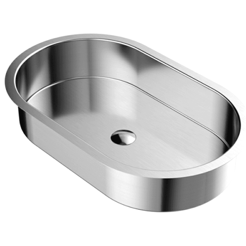 Cinox Stainless Steel Undermount Oval Bathroom Sink, 27-1/2" x 16-7/8" x 5-1/8", Stainless Steel