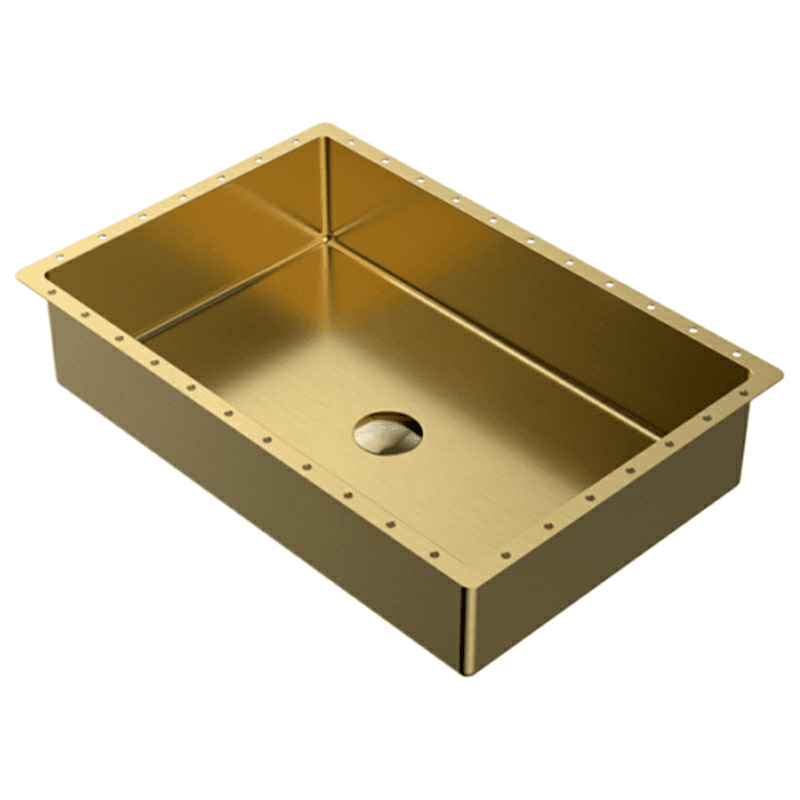 Cinox Stainless Steel Undermount Rectangular Bathroom Sink, 21-5/8" x 15" x 5-1/2", Gold