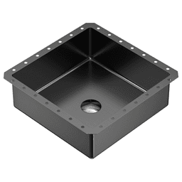 Cinox Stainless Steel Undermount Square Bathroom Sink, 15-3/4" x 15-3/4" x 5-7/16", Gunmetal Gray