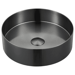 Cinox Stainless Steel Round Vessel Bathroom Sink, 14-1/8" x 14-1/8" x 4-3/8", Gunmetal Gray