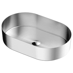 Cinox Stainless Steel Oval Vessel Bathroom Sink, 21-5/8" x 13-3/4" x 4-1/2", Stainless Steel