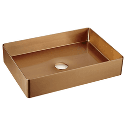 Cinox Stainless Steel Rectangular Vessel Bathroom Sink, 23-5/8" x 15-3/4" x 3-7/8", Brushed Copper