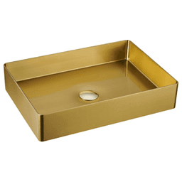 Cinox Stainless Steel Rectangular Vessel Bathroom Sink, 23-5/8" x 15-3/4" x 3-7/8", Gold