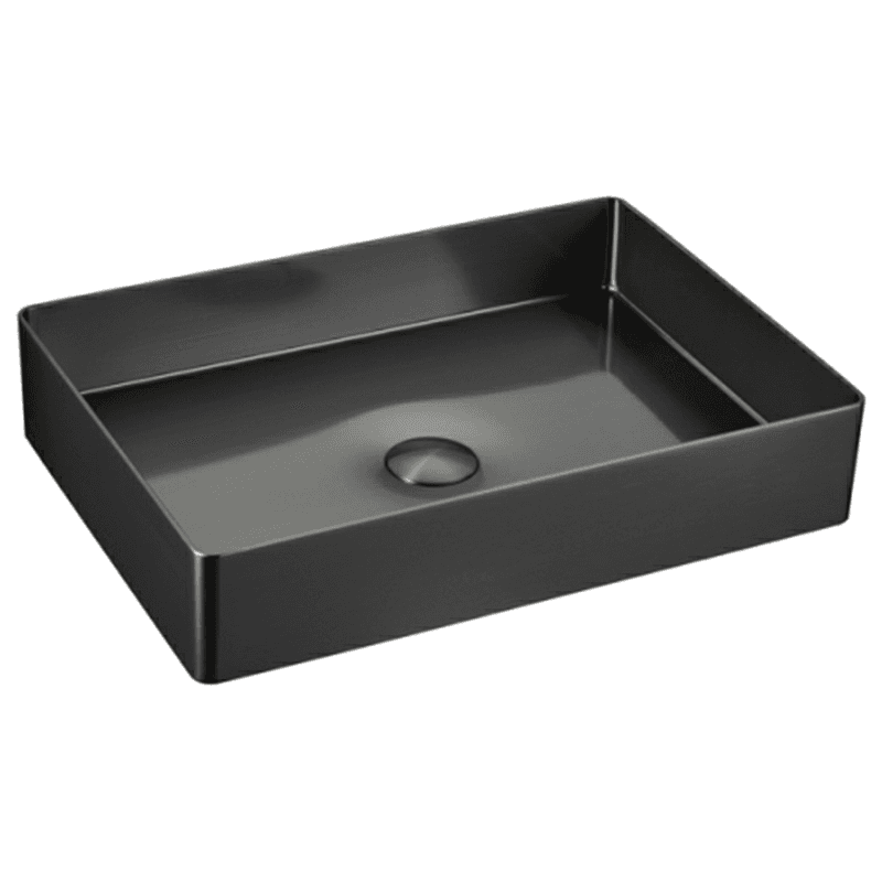 Cinox Stainless Steel Rectangular Vessel Bathroom Sink, 23-5/8" x 15-3/4" x 3-7/8", Gunmetal Gray