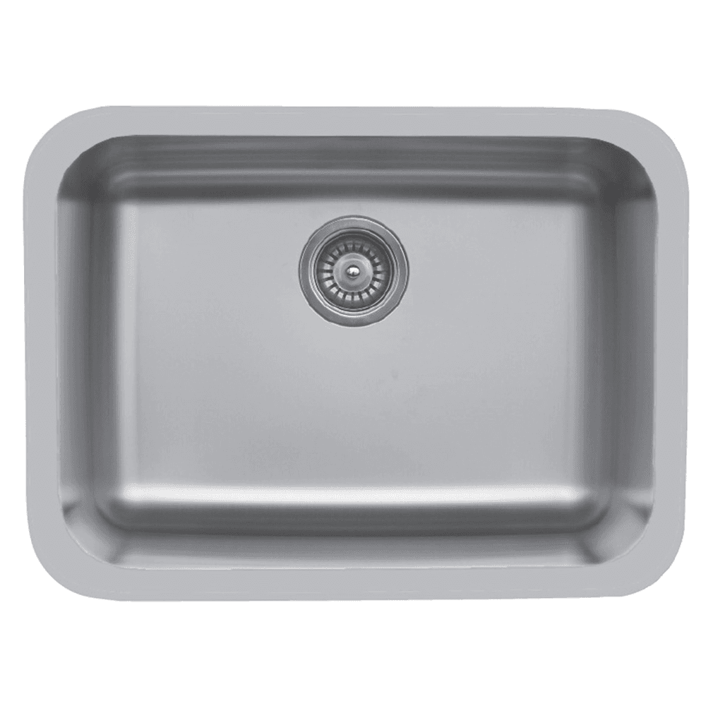 Karran 24-Inch 18-Gauge Stainless Steel Undermount Single Bowl Kitchen Sink with European Brushed Finish, E-320