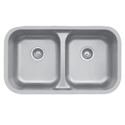 Karran Edge 300 Stainless Steel Undermount 18G Double Bowl Kitchen Sink, 32-3/8" x 19" x 8-1/2" - Model E-350
