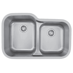 Edge 300 Stainless Steel Under Mount 18G Double Bowl Kitchen Sink, 32-3/8" x 21-1/8" x 8-3/8