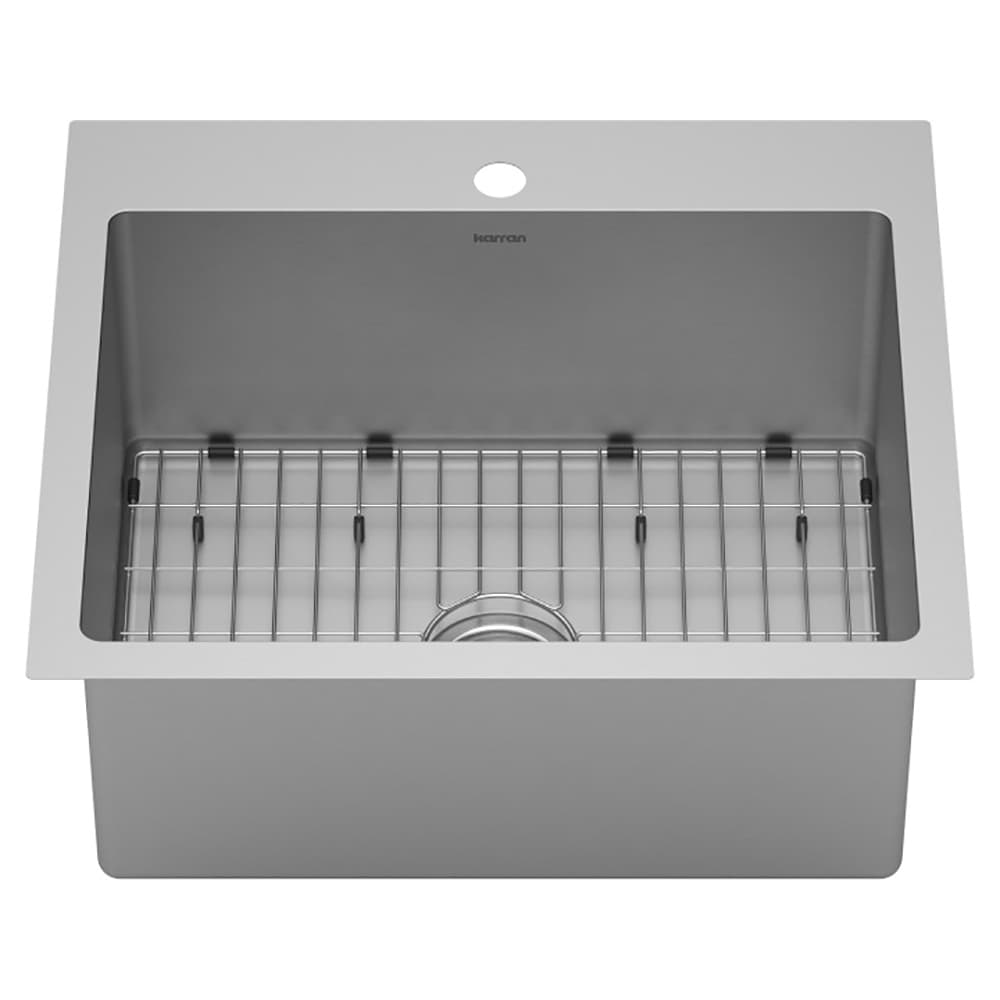 EL-30 Stainless Steel Top Mount 16G Single Bowl Kitchen Sink Kit, 25" x 22" x 10