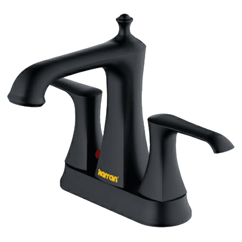 Woodburn Double-Handle Bathroom Faucet with Pop-Up Drain, Matte Black