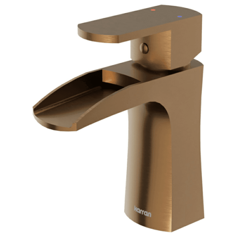 Kassel Single-Handle Single Hole Basin Bathroom Faucet with Matching Pop-up Drain, Brushed Copper