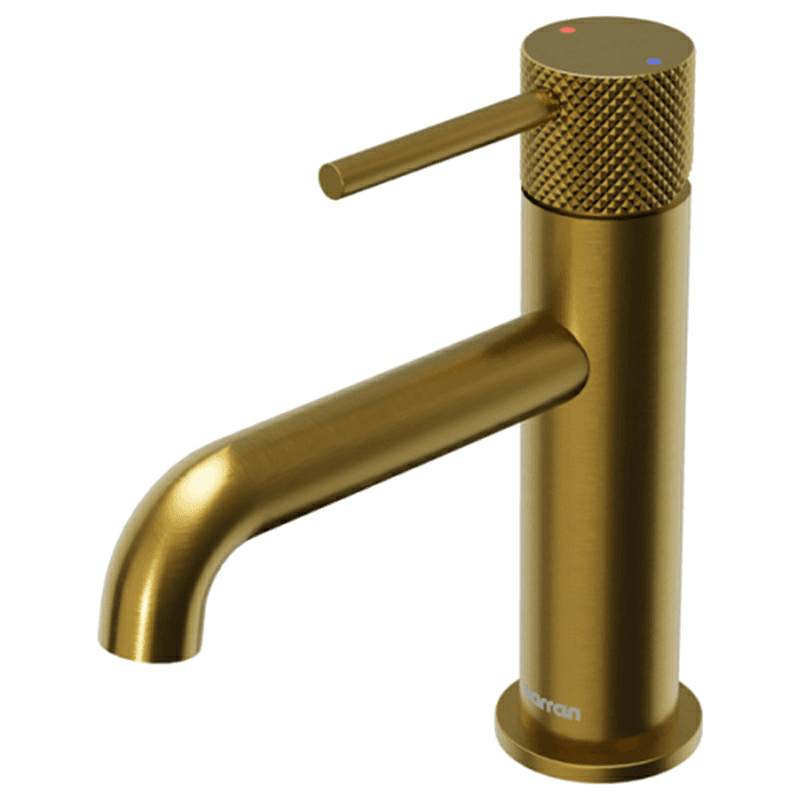 Tryst Single-Handle Single Hole Basin Bathroom Faucet with Matching Pop-up Drain, Gold
