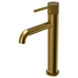 Tryst Single-Handle Single Hole Vessel Bathroom Faucet with Matching Pop-up Drain, Gold