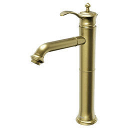 Vineyard Single-Handle Single Hole Vessel Bathroom Faucet with Matching Pop-up Drain, Brushed Gold
