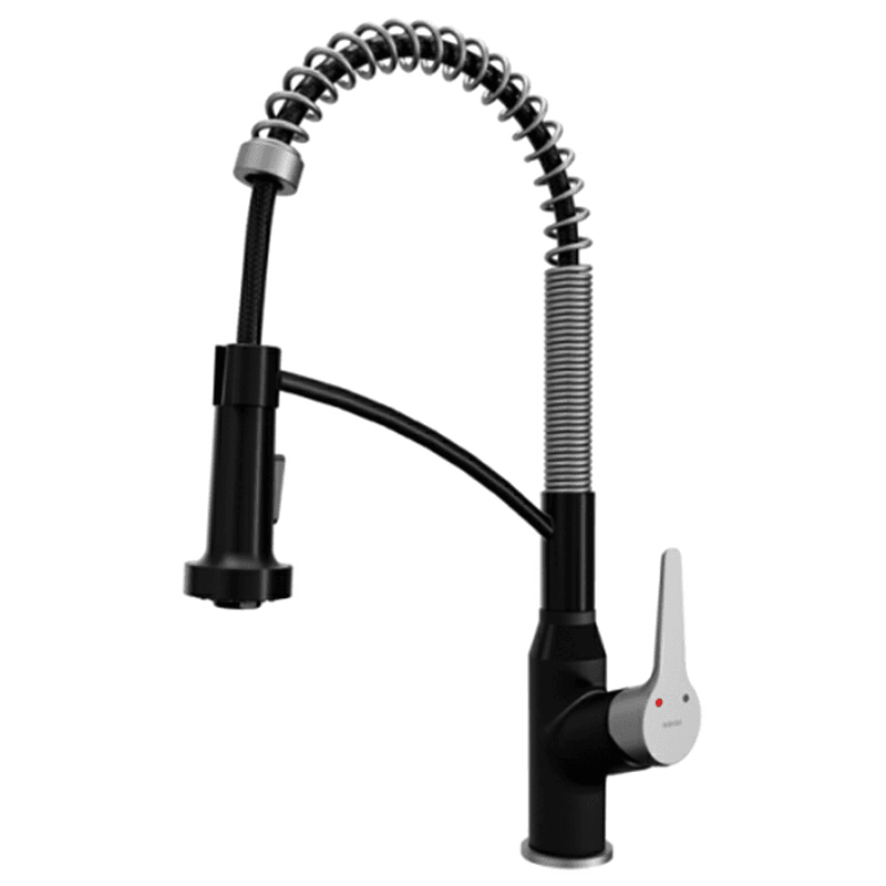 Scottsdale Single-Handle Pull-Down Sprayer Kitchen Faucet, Matte Black/Stainless Steel