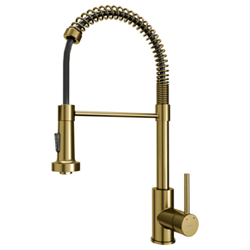 Kadira Single-Handle Pull-Down Sprayer Kitchen Faucet, Brushed Gold