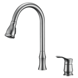 Dockton Single-Handle Pull-Down Kitchen Faucet with Dual-Function Sprayer, Stainless Steel