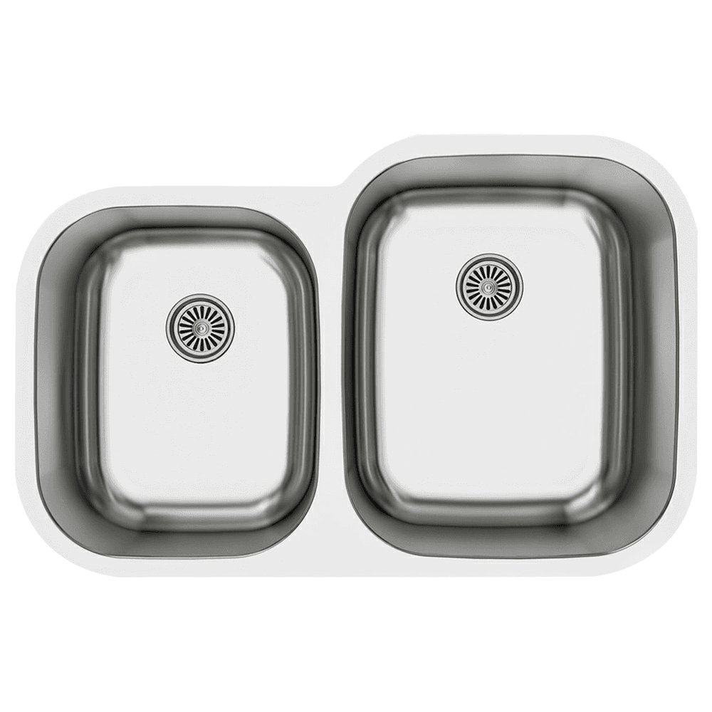 Profile Stainless Steel Undermount 18G Small/Large Bowl Kitchen Sink, 31-1/2" x 20-1/2" x 8-1/2