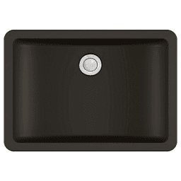 Q-309 Quartz Seamless Undermount Single Bowl Bathroom Vanity Sink, 20" x 14" x 5-3/4", Brown