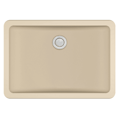 Quartz Seamless Undermount Single Bowl Bathroom Vanity Sink, 20" x 14" x 5-3/4", Bisque