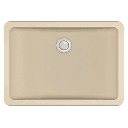 Quartz Seamless Undermount Single Bowl Bathroom Vanity Sink, 20" x 14" x 5-3/4", Bisque