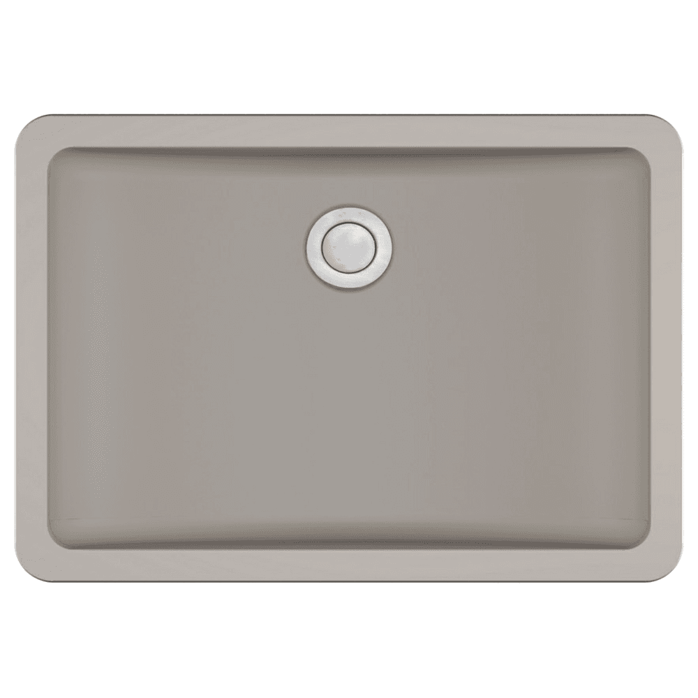 Q-309 Quartz Seamless Undermount Single Bowl Bathroom Vanity Sink, 20" x 14" x 5-3/4", Concrete