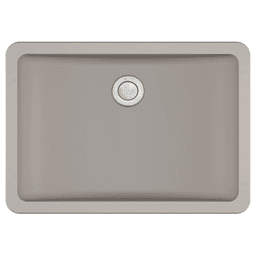 Q-309 Quartz Seamless Undermount Single Bowl Bathroom Vanity Sink, 20" x 14" x 5-3/4", Concrete