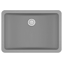 Q-309 Quartz Seamless Undermount Single Bowl Bathroom Vanity Sink, 20" x 14" x 5-3/4", Gray